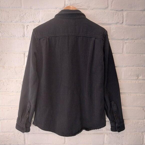 Outerknown Shacket Mens M Black Blanket Shirt Surf Chroma 100% Organic Cotton, g - Picture 3 of 10